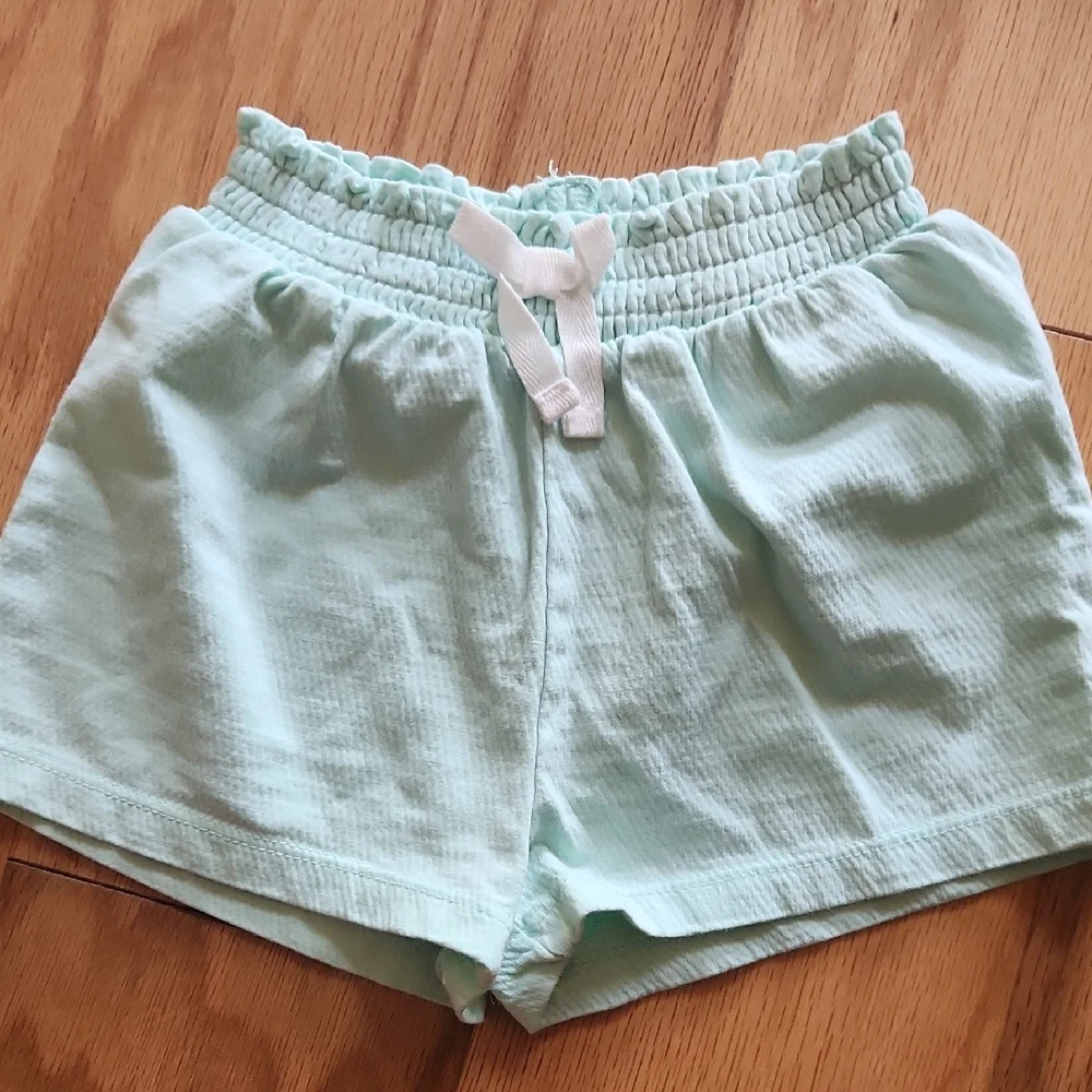 C&C California Kids Matching Set White Top with Light Green Shorts